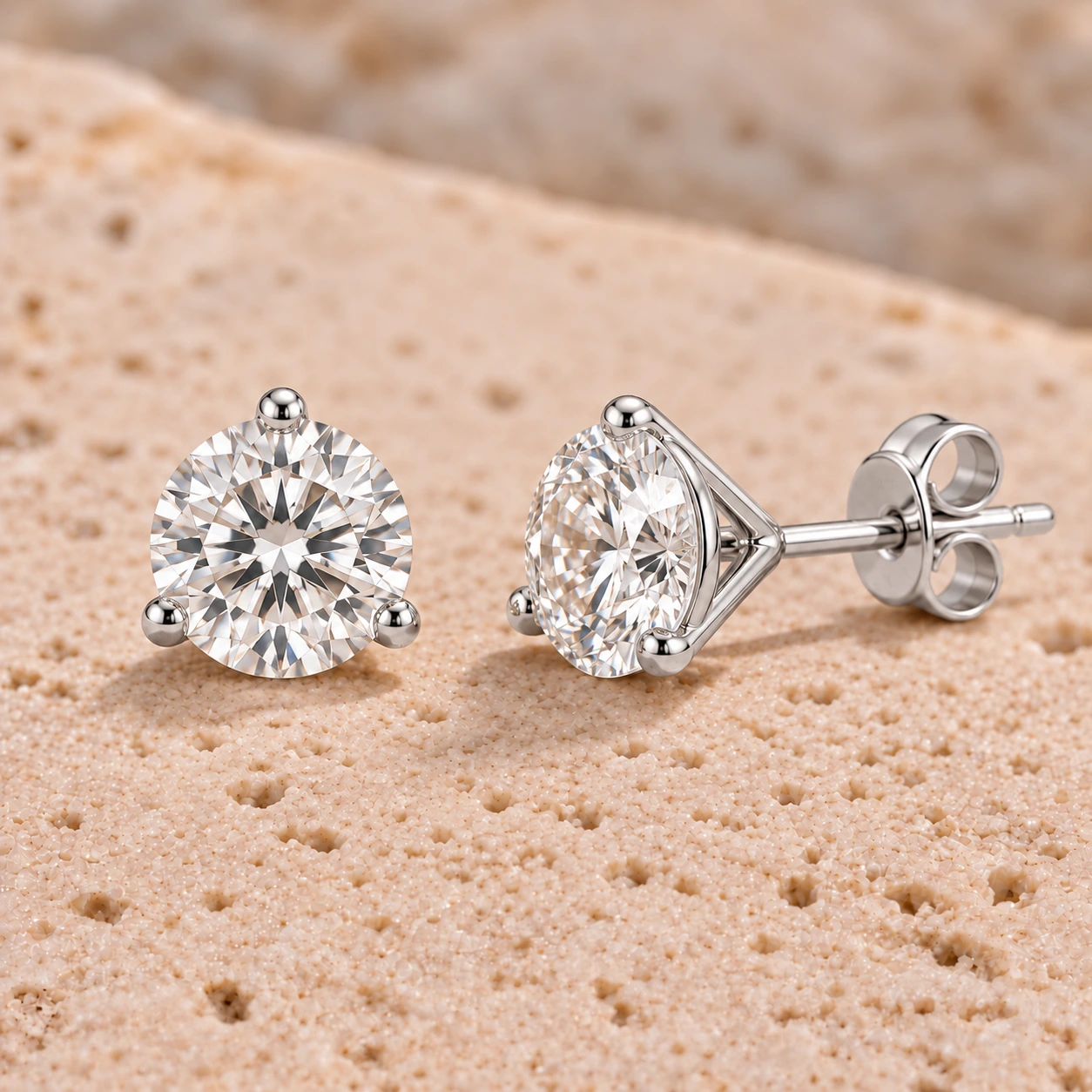 Martini stud earrings · 0.50 ct pair · White gold