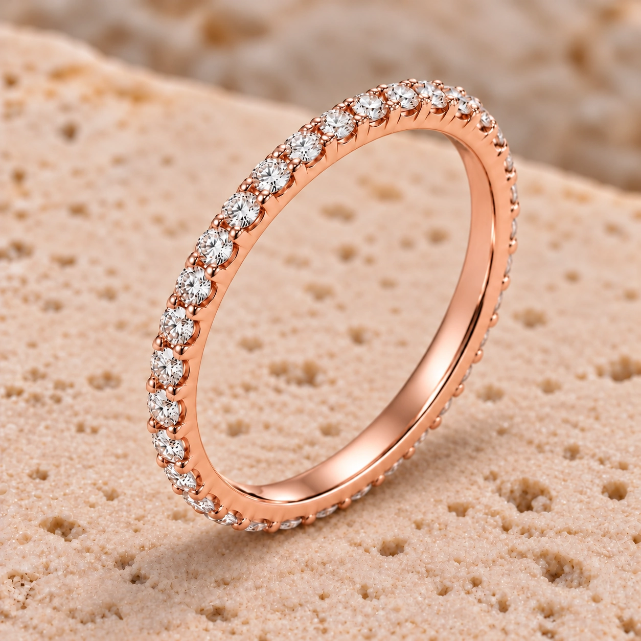 Full eternity ring · 0.01 ct diamonds · Roségold