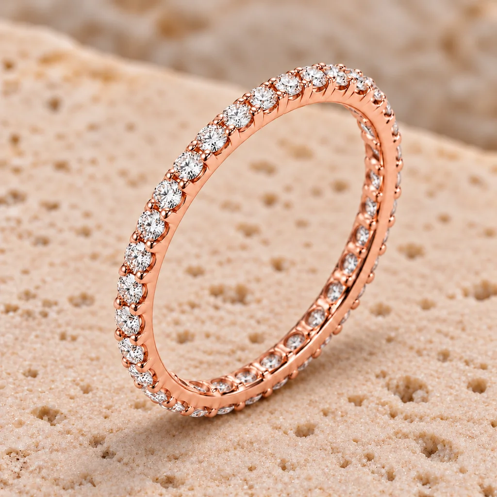 Full eternity ring · 1.4 mm diamonds · Rose gold