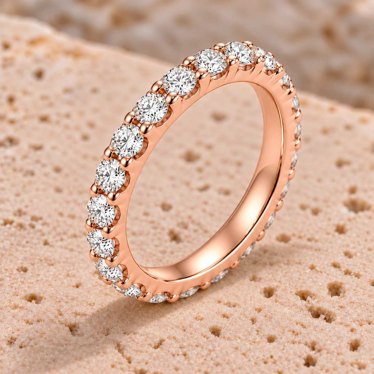 Full eternity ring · 0.05 ct diamonds · Roségold