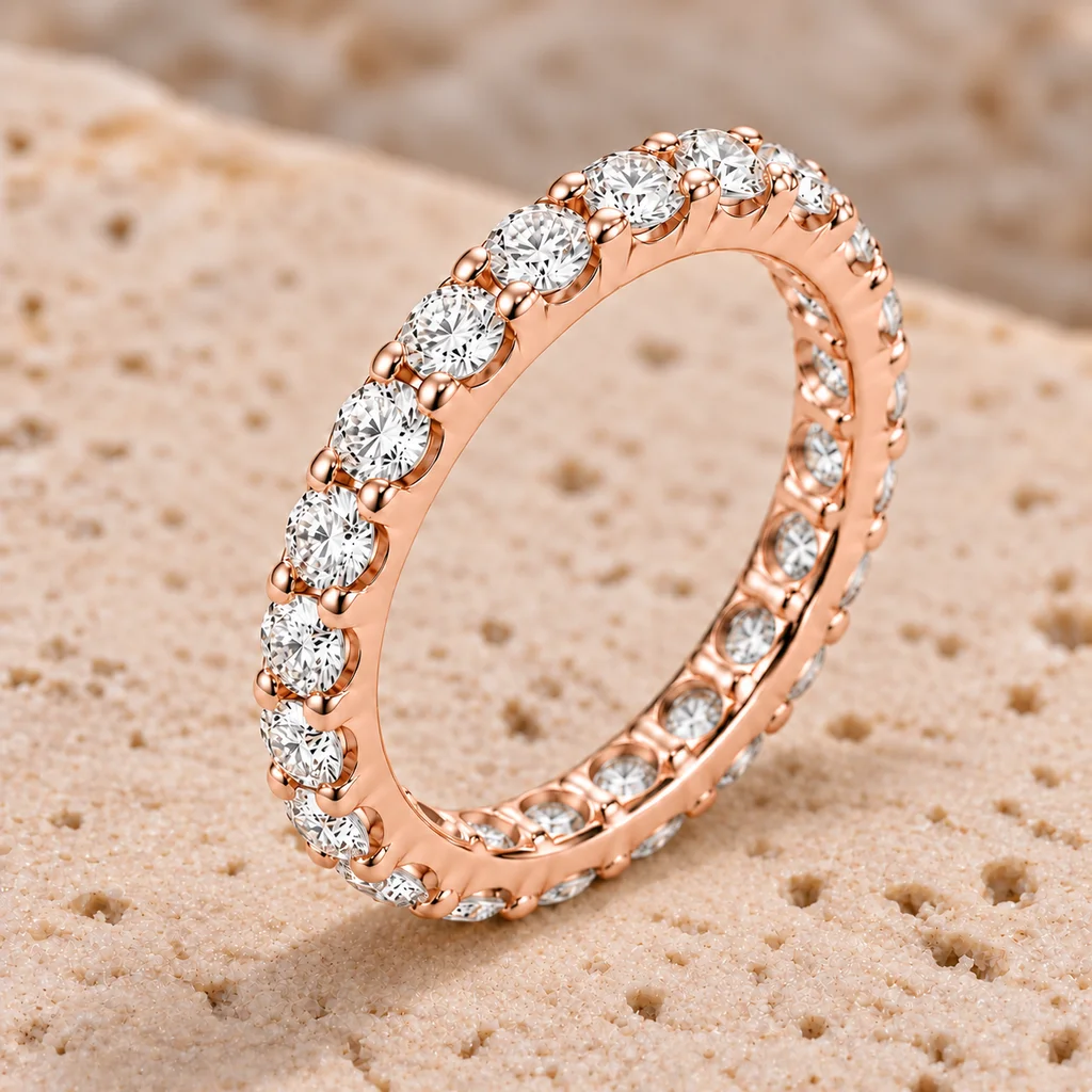 Full eternity ring · 2.5 mm diamonds · Rose gold