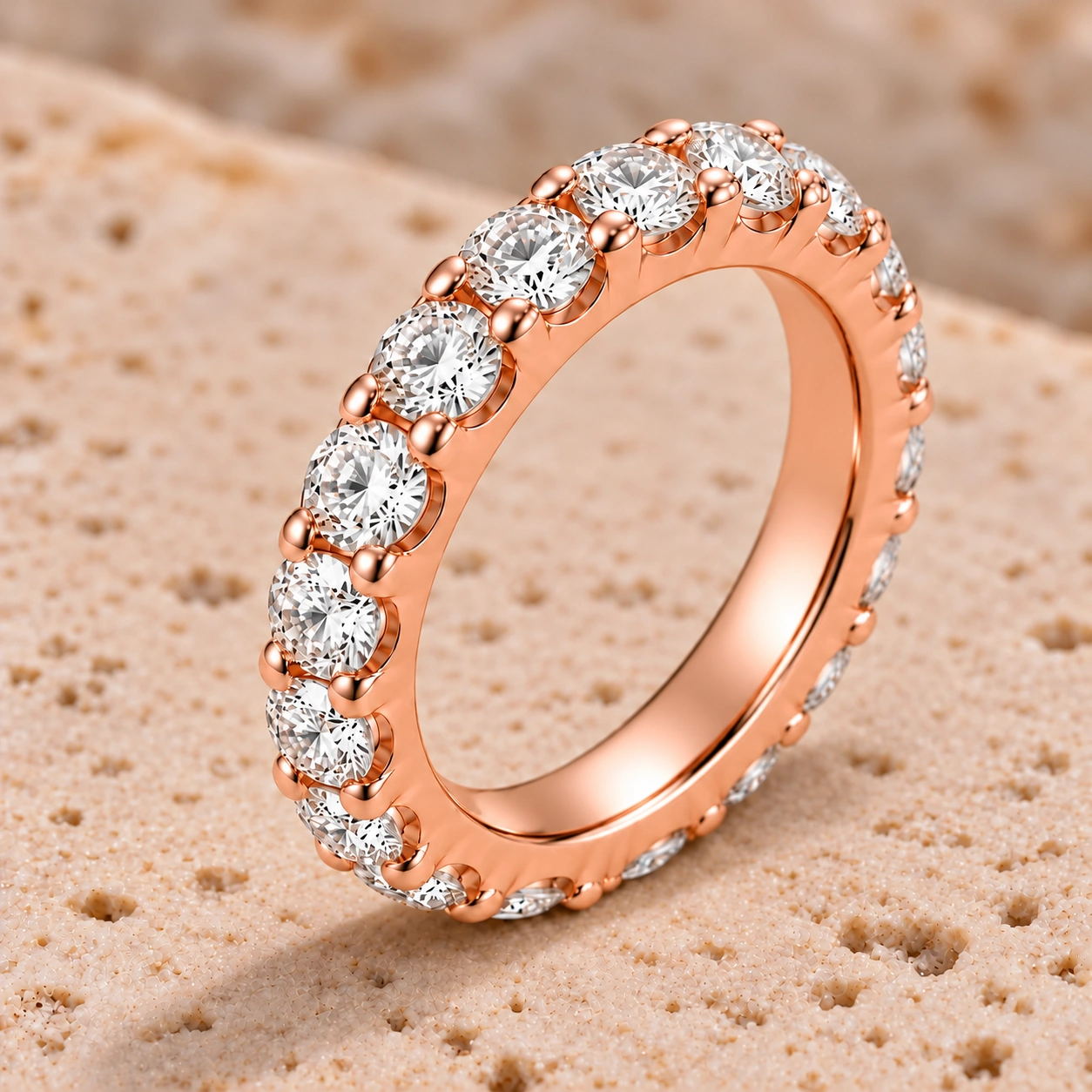 Full eternity ring · 0.10 ct diamonds · Roségold