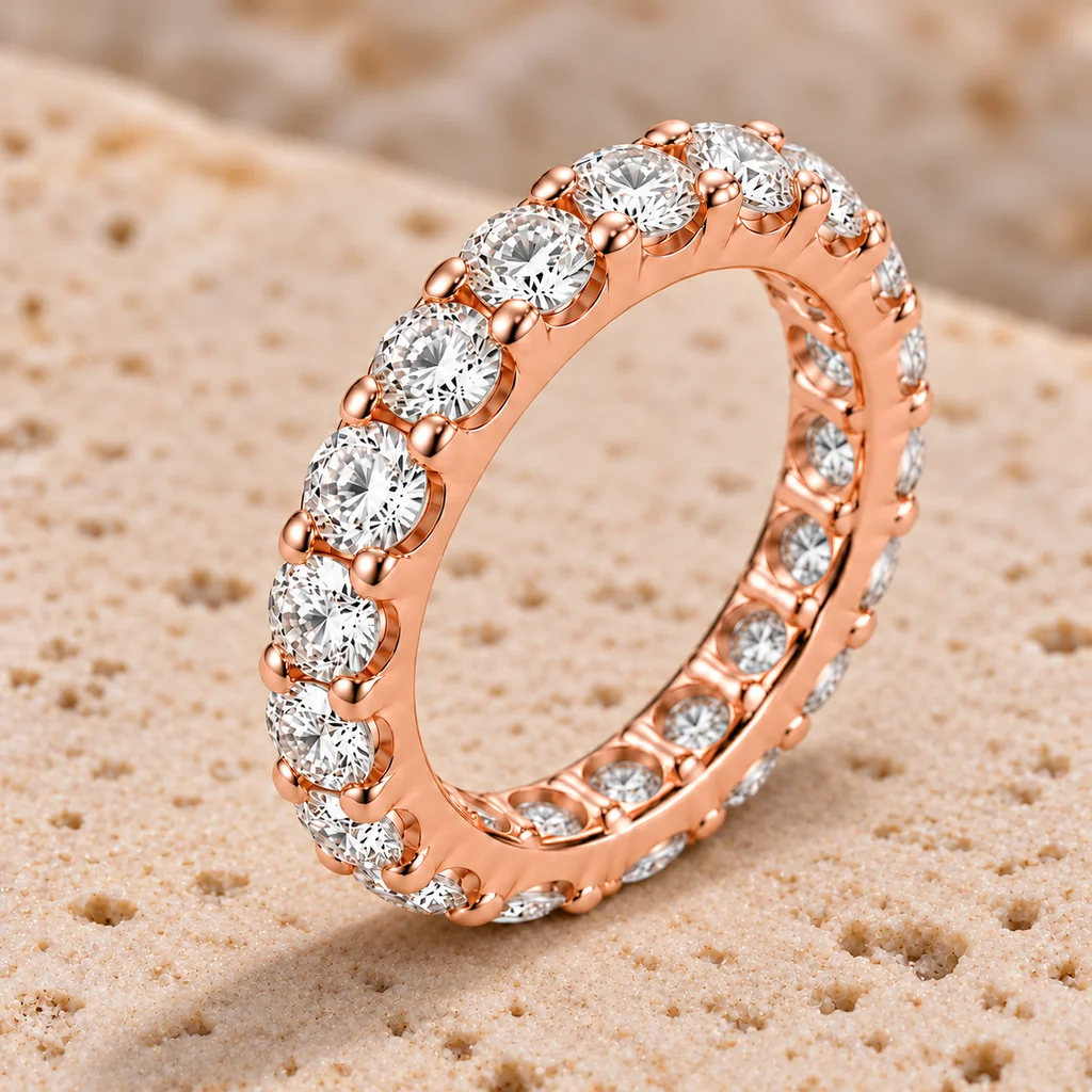 Full eternity ring · 3 mm diamonds · Rose gold